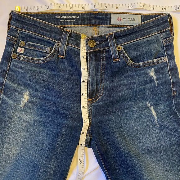 AG The Legging Ankle super skinny jeans size 24 Adriano Goldschmied distressed - Picture 9 of 16